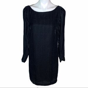 W By Worth Women's Black Velvet Shimmer Plaid Dress Size Small Cocktail